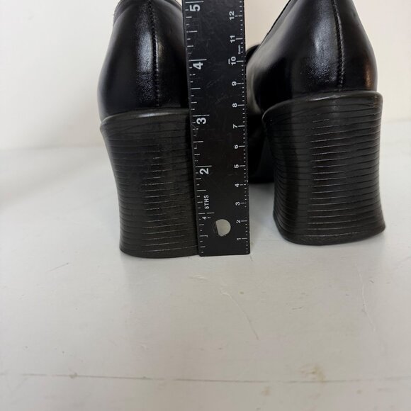 Route 66 Black Chunky Heel Loafers Vintage Y2k Platform Shoe Size 8.5 Slip On - Picture 11 of 16